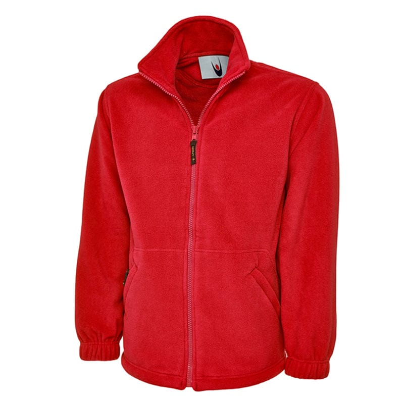 red microfleece jacket