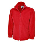 red microfleece jacket