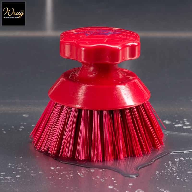 red washrom round scrubbing brush