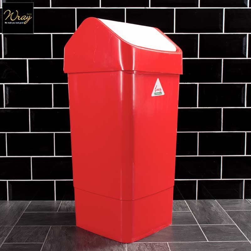 red workplace 50l bin