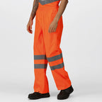 regatta hi vis packaway overtrousers trw498