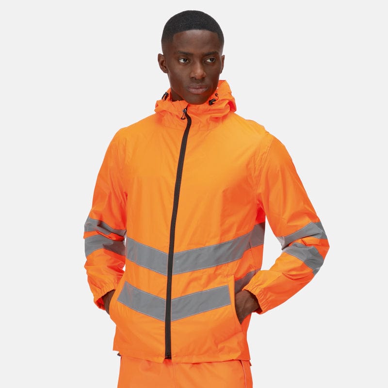regatta pro hi vis packaway jacket trw497
