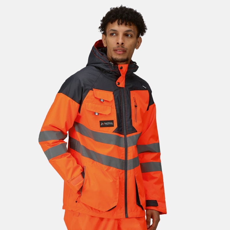 regatta tactical hi vis parka jacket tra340