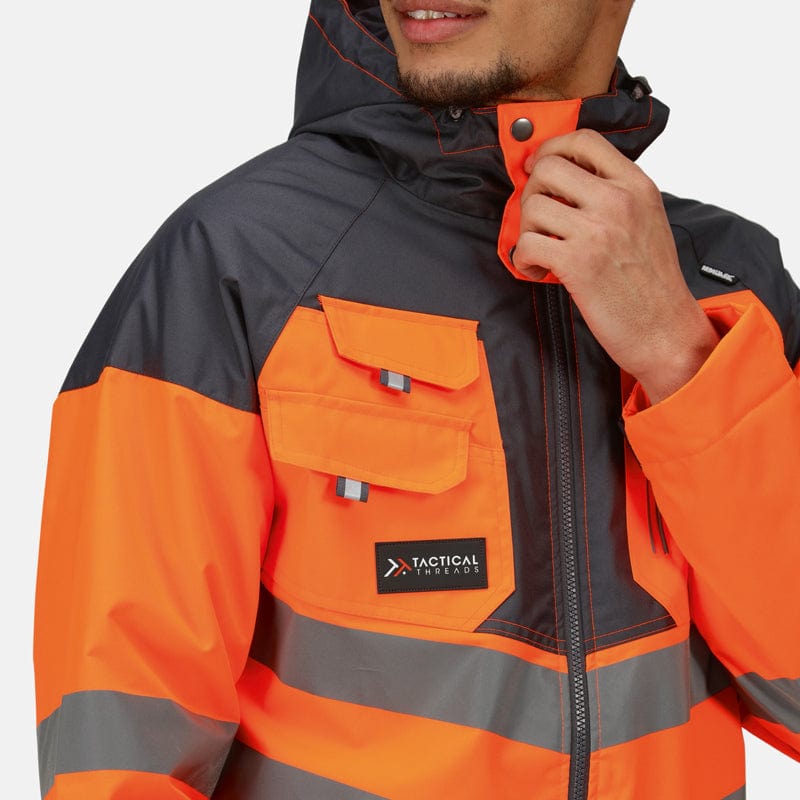 Regatta Hi Vis Waterproof Jacket Orange Regatta Tactical Hi-Vis