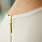 rose gold zip back blouse