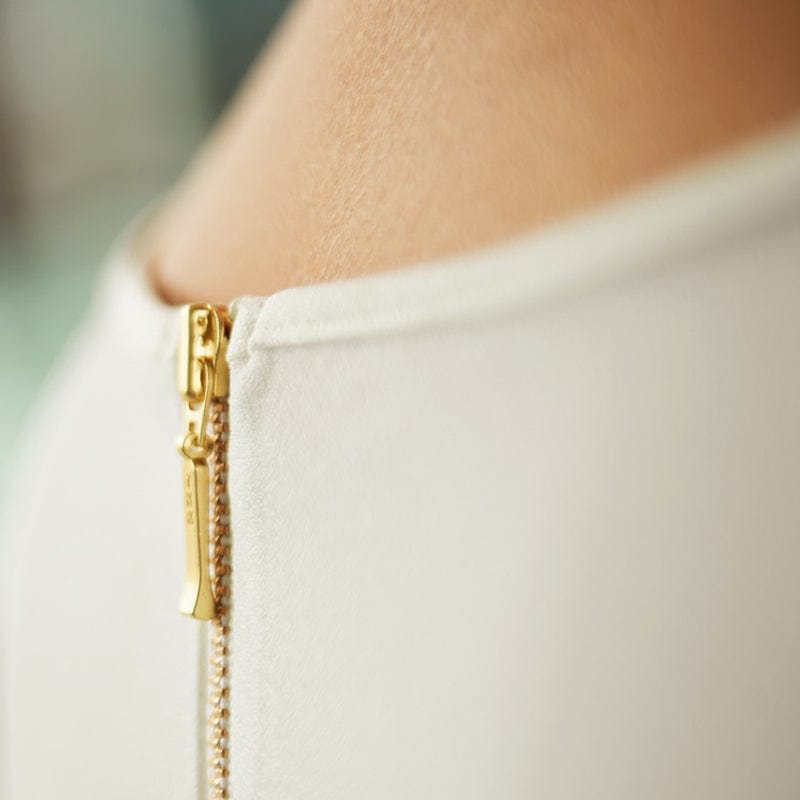 rose gold zip back blouse