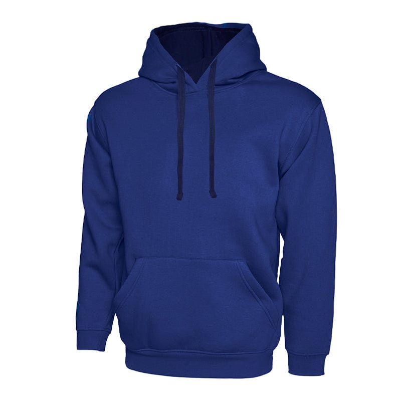 royal blue navy contrast uneek hoodie