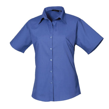 royal blue poly cotton blouse