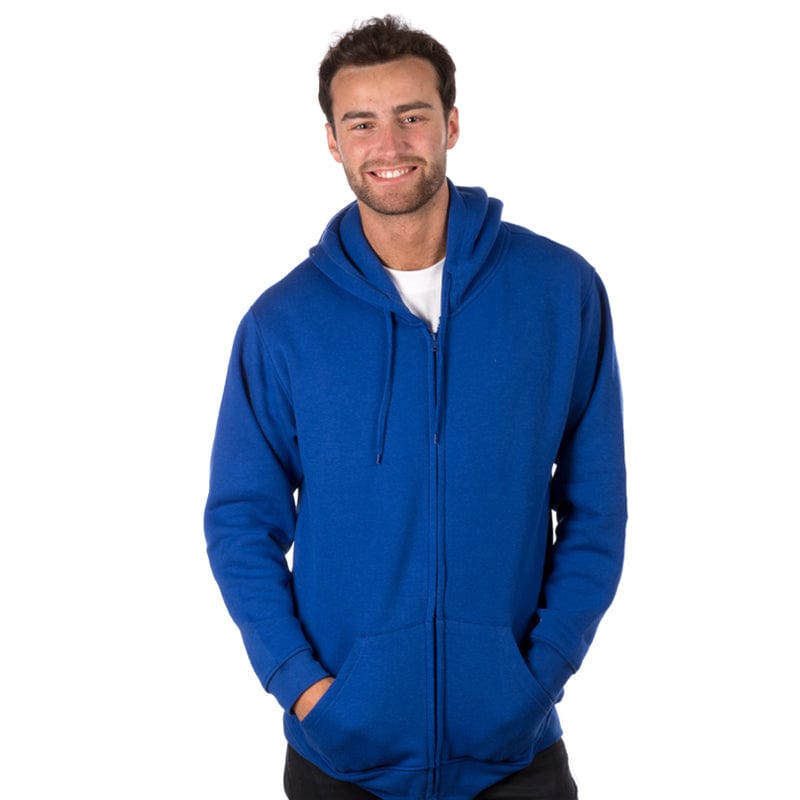 royal blue self coloured zip hoodie