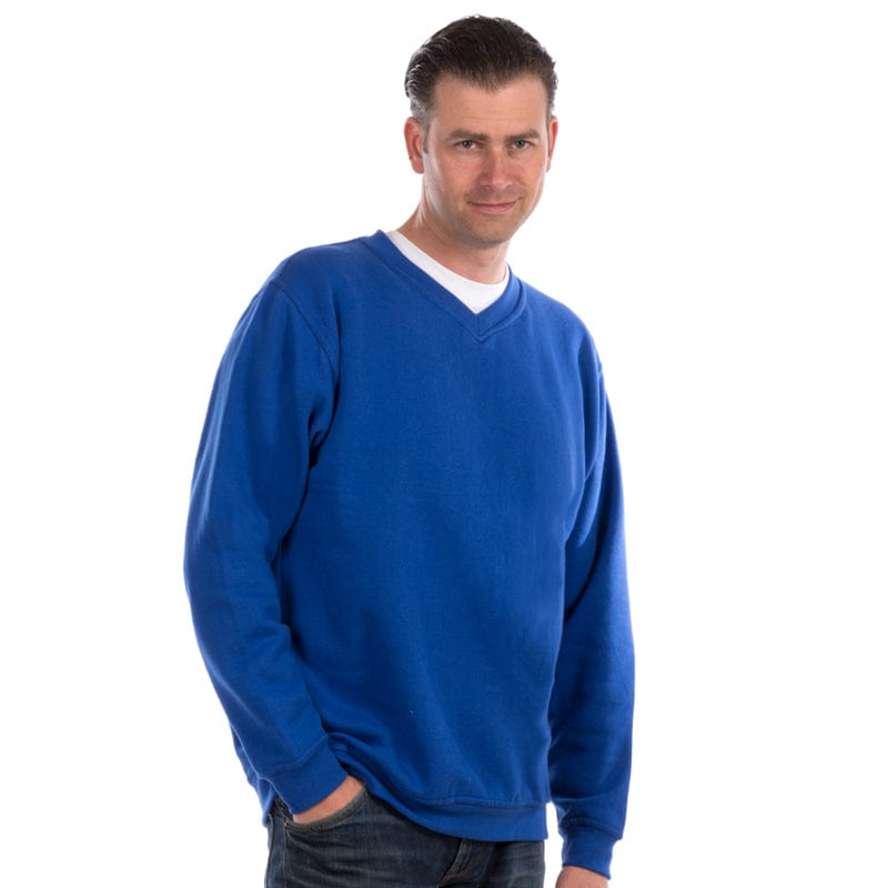 royal blue smart casual v neck sweatshirt