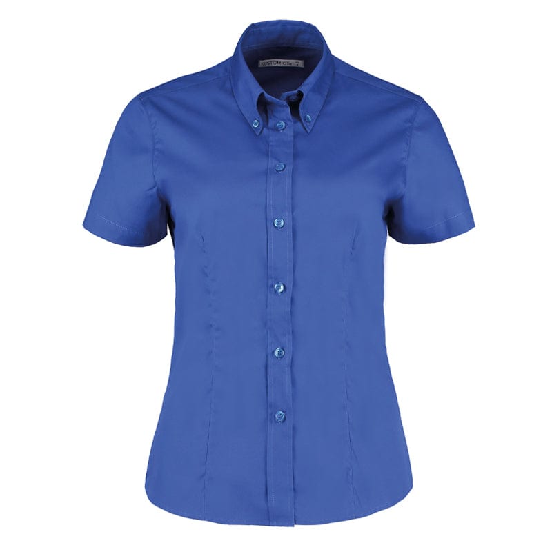 royal blue tailored fit short sleeve blouse