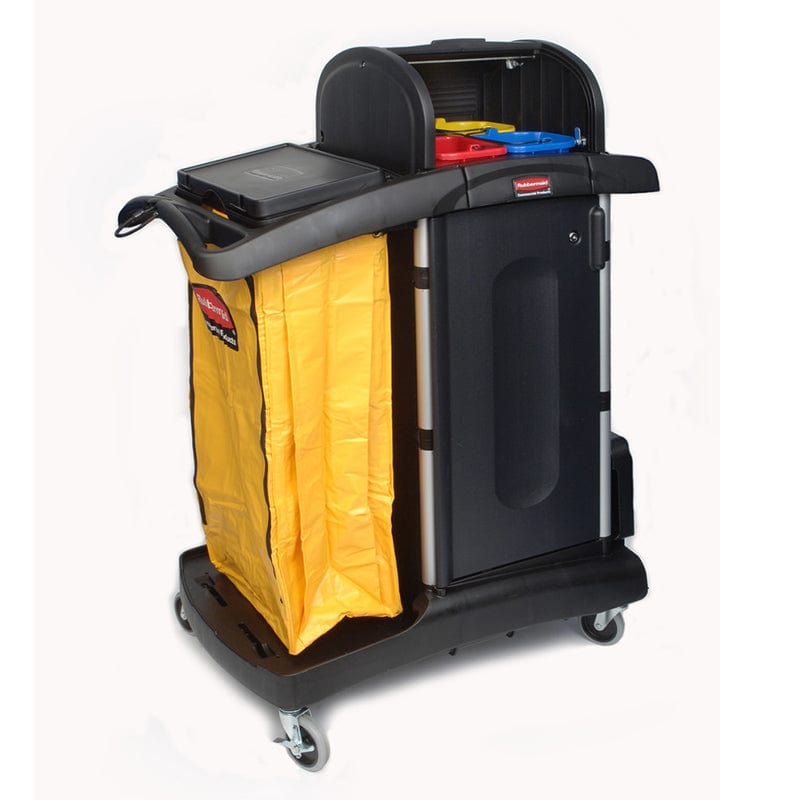 rubbermaid colour coding cleaning trolley
