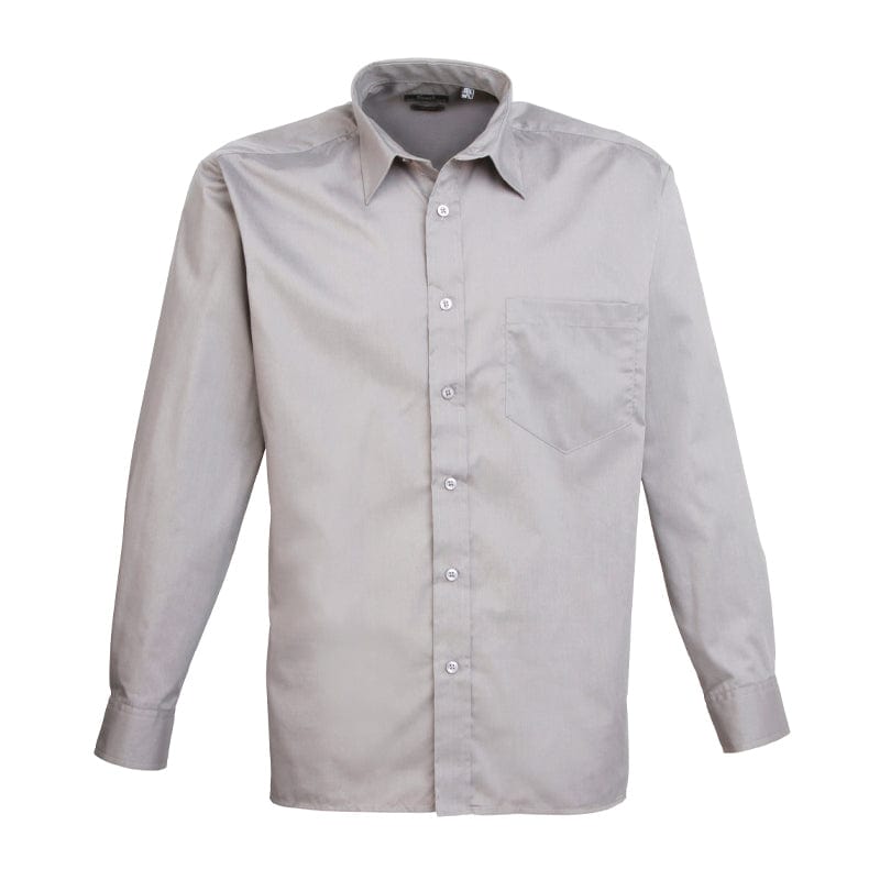 silver long sleeve poplin shirt