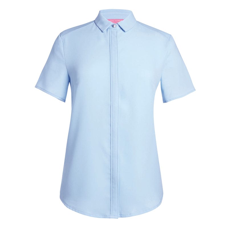 sky blue brook taverner short sleeve blouse