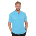 sky blue pique polo shirt j569m