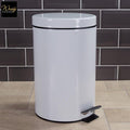 steel pedal bin 12 litre white
