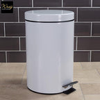 steel pedal bin 12 litre white