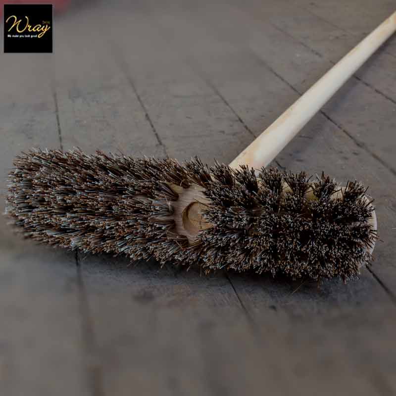 stiff wooden deck scrub