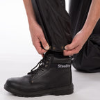 studded adjustable bottom of rain trousers