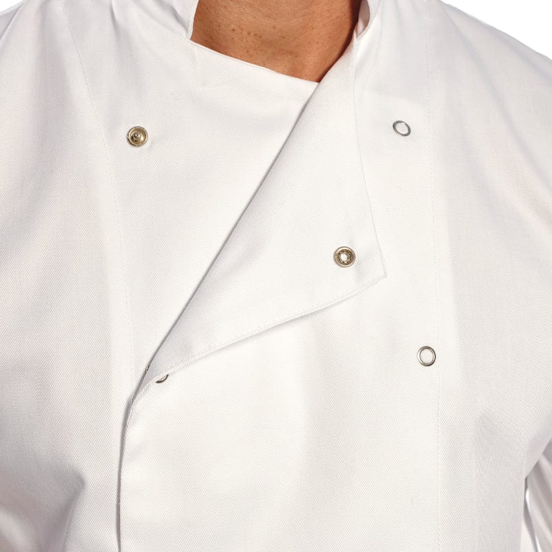 studded front chefs jacket
