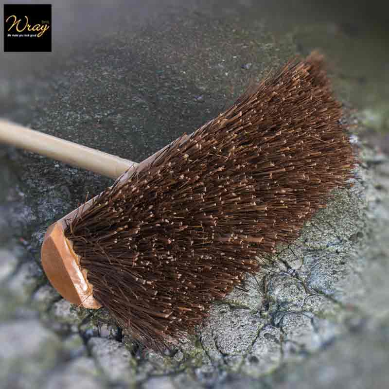 sweeping yard muddy areas brush head