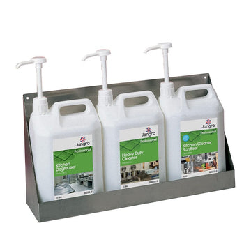 Stainless Steel 3 x 5ltr Chemical Wall Shelf