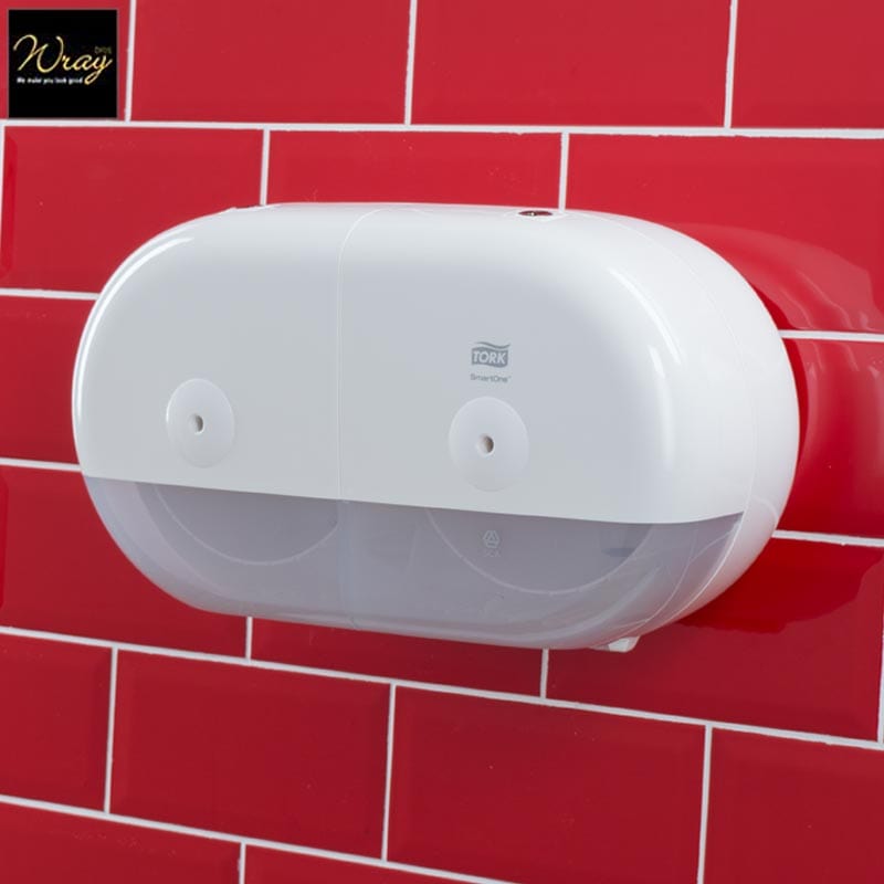tork smartone twin mini toilet roll dispenser white