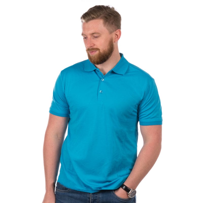 turquoise coolchecker mens polo shirt