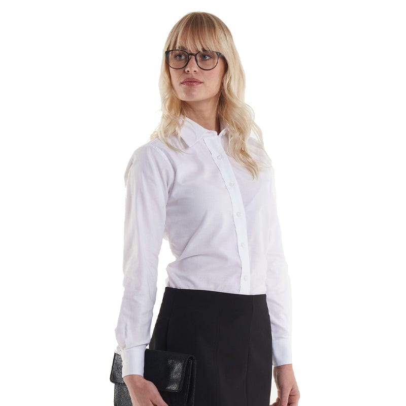 uneek ladies long sleeve oxford shirt uc703
