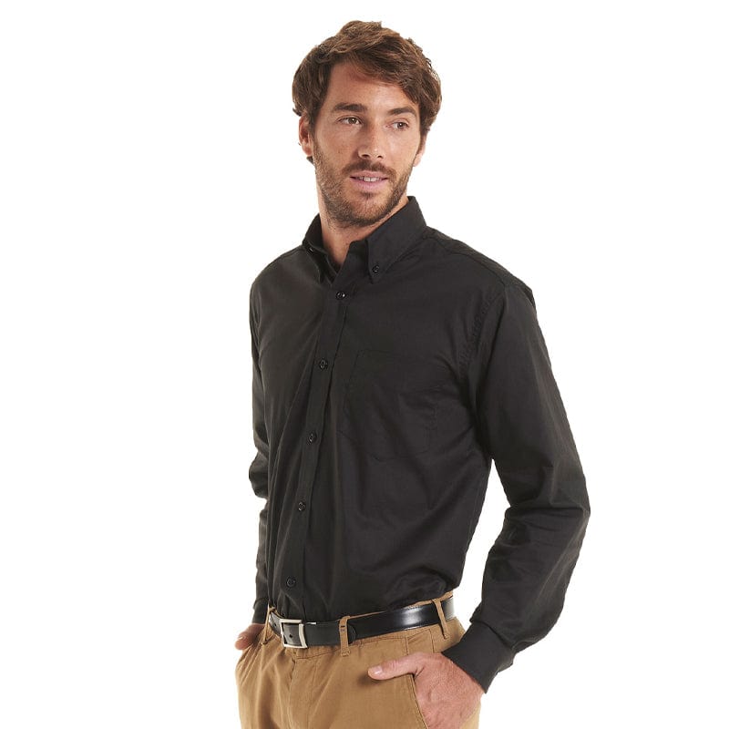 uneek mens pinpoint oxford long sleeve shirt uc701