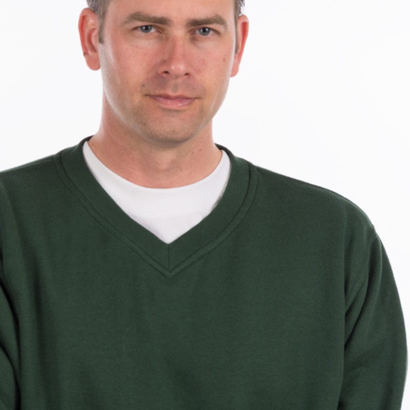 uneek v neck sweatshirt detail