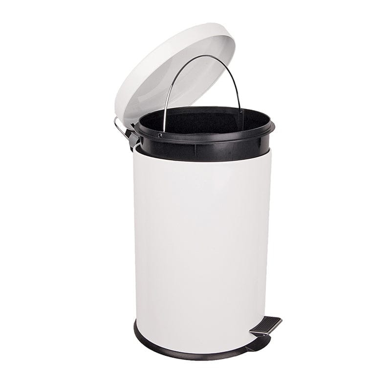 white 12l pedal bin