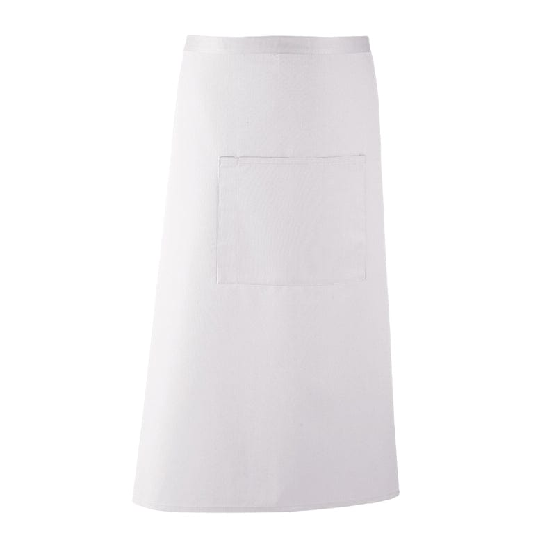 white bar worker long apron