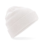 white beechfield ribbed beanie
