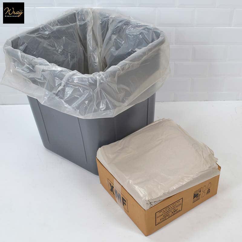 white heavy duty square bin liners