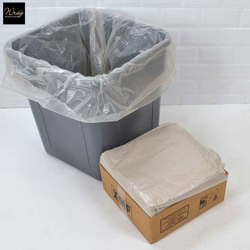 white heavy duty square bin liners