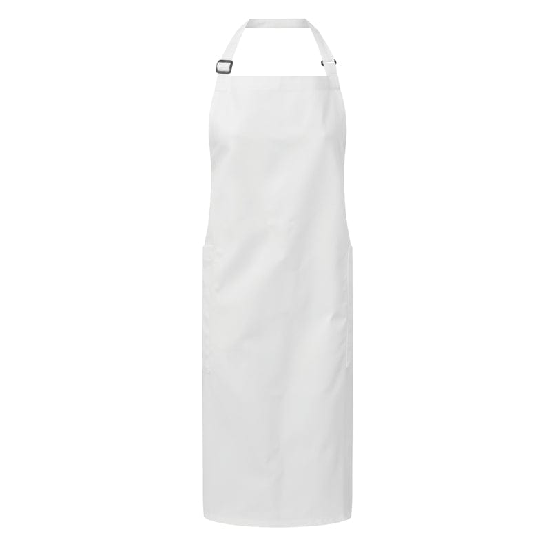 white heavyweight bib apron