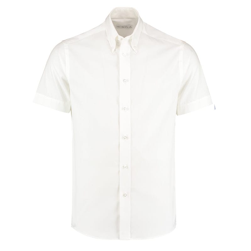 white kustom kit oxford short sleeve shirt