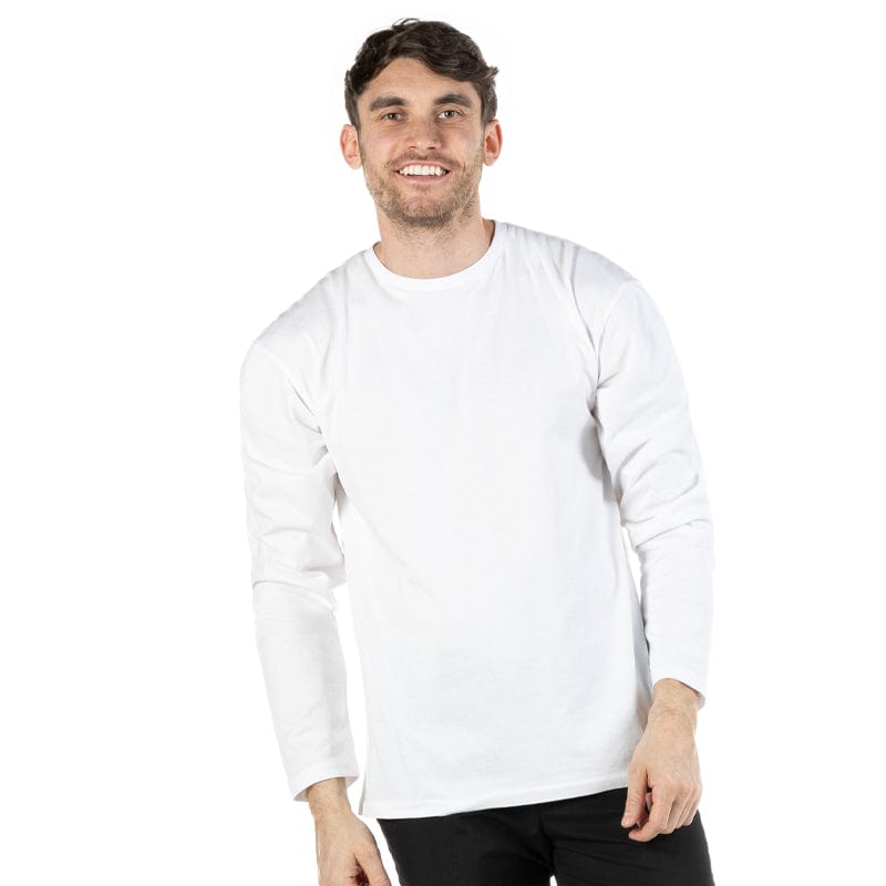 white long sleeve crew neck