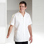 white mens barber salon tunic r52