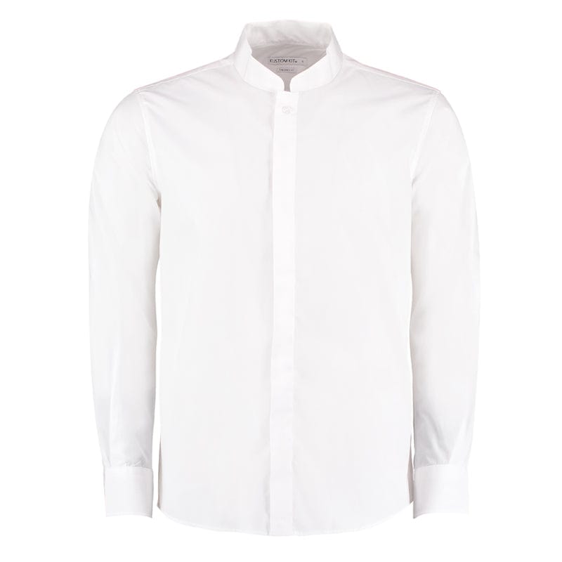 white mens kk161 mandarin shirt