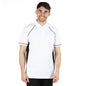 white navy piping polo shirt
