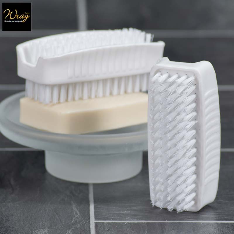 white nylon ergonomic nail brush