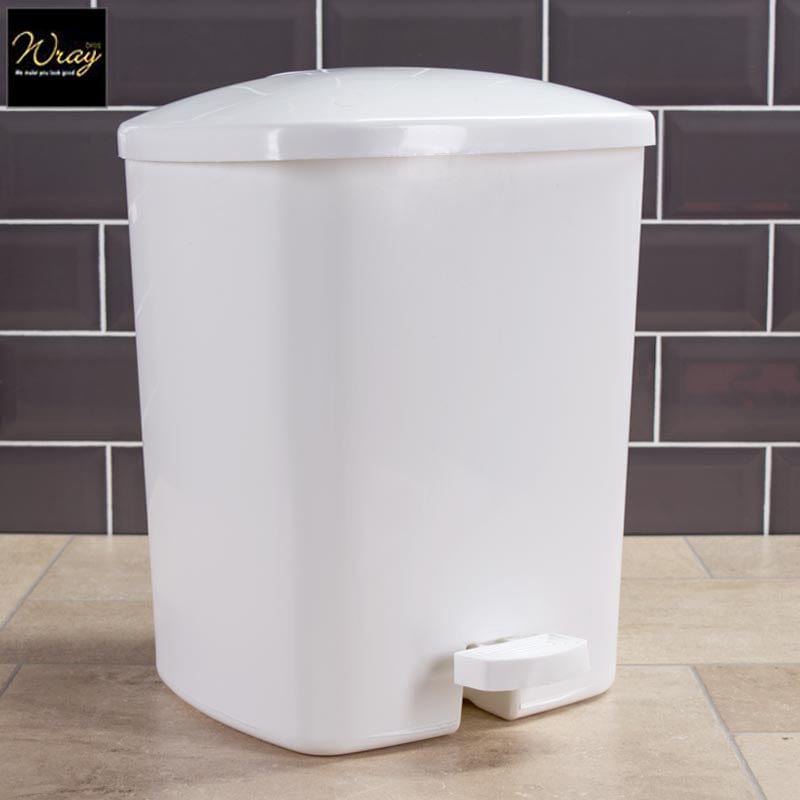 white pedal bin