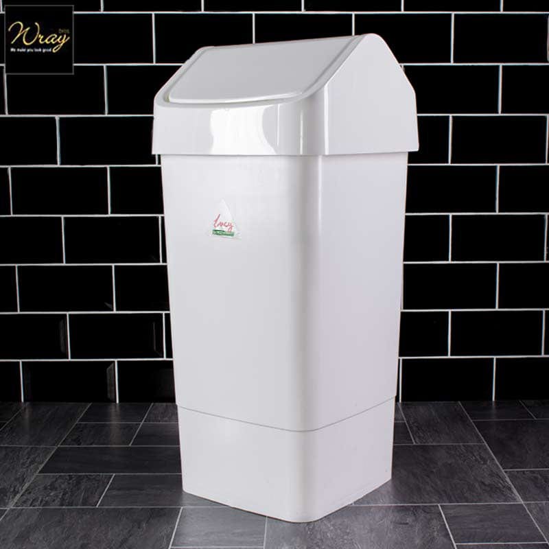 white practical bin for swing bin liners