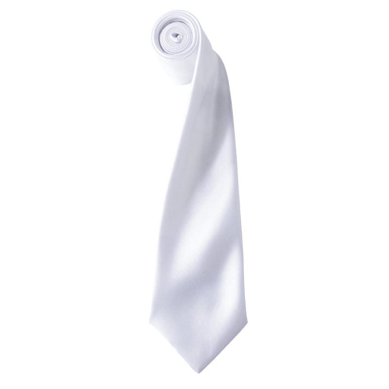 white staff satin tie
