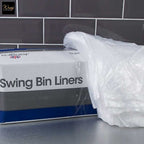 white swing bin liners