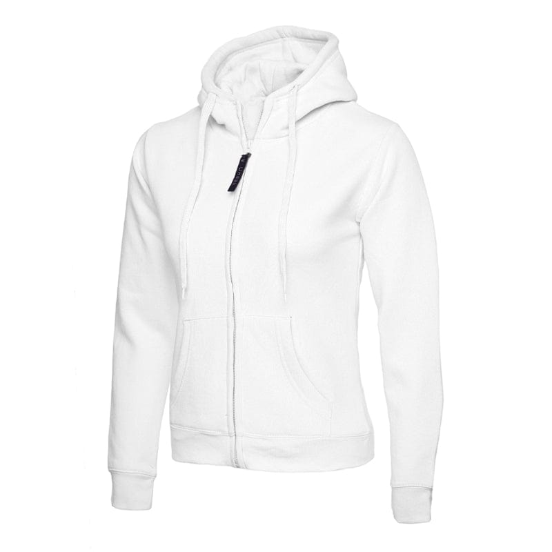white uc505 ladies zip hoodie