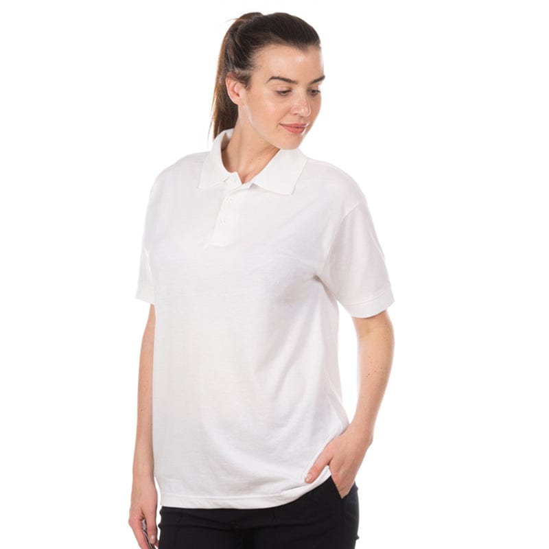 white uneek jersey polo shirt uc122