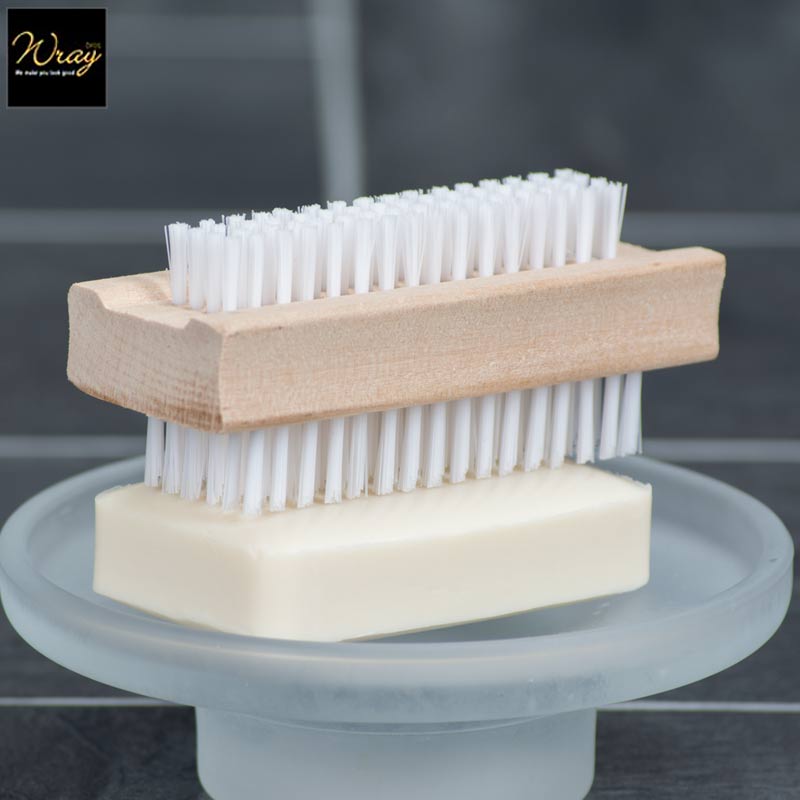 wooden double sided nail brush